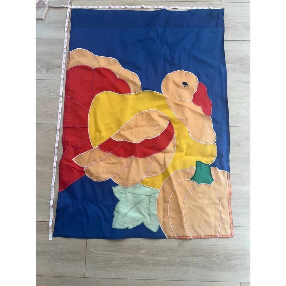 Vintage Outdoor Porch Flag Winter Holiday Thanksgiving Harvest Turkey JL